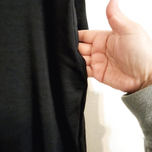 EILEEN FISHER Pants L Stretch Viscose Jersey Slouch Tapered Black USA Minimalist - Picture 7 of 16